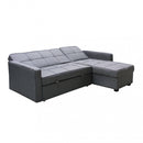 Divano Letto Cedric 208x87/145x88 cm  in Tessuto Grigio scuro-3