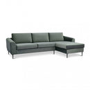 Divano con Chaise Longue Gregory in Tessuto Grigio-1