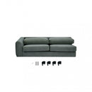 Divano con Chaise Longue Gregory in Tessuto Grigio-5