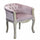 Poltrona Coreen in Velluto Rosa 61x61x71 h cm in Legno Rosa