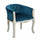 Poltrona Coreen in Velluto Blu 61x61x71 h cm in Legno Blu