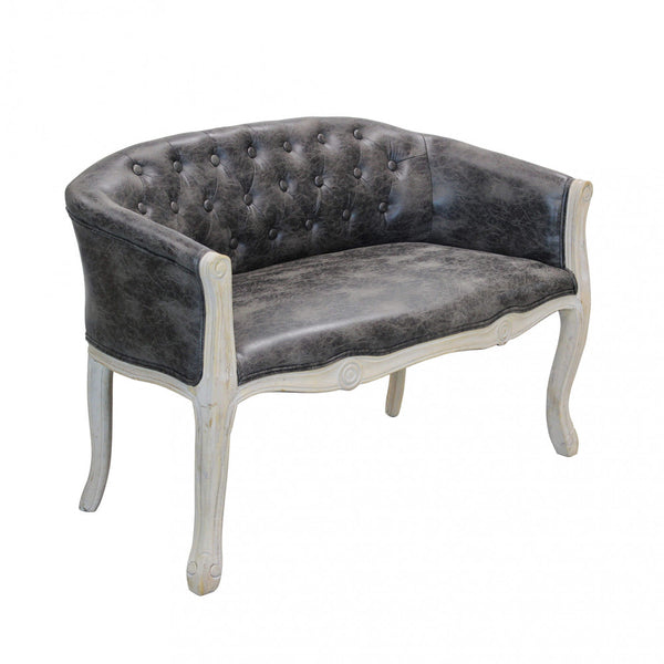 Divano Coleman 107x61x70 h cm in Similpelle Grigio scuro online