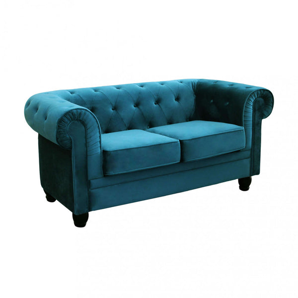 Divano 2 Posti Chesterfield 152x74x82 h cm in Velluto Blu sconto