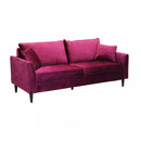 Divano 3 Posti Chandler 196x81x89 h cm in Velluto Rosso-1