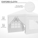 Gazebo Pieghevole 3x3m in Acciaio e tessuto Oxford Bianco-7