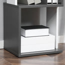 Libreria Moderna Salvaspazio a 5 Ripiani 33x28x161 cm in Legno Grigio e Bianco-9