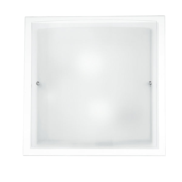 Plafoniera Quadrata Bordo Trasparente Doppio Vetro Bianco Satinato Lampad  Moderna E27 – acquista su Giordano Shop