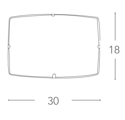 Applique Rettangolare Moderna Vetro Satinato decoro Inciso Lampada Led 12 watt Luce Naturale Ambiente I-ALEXIA/AP-4