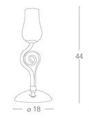 Lampada da Tavolo Classica Vetro Soffiato Bianco Trasparente Decoro Cromo E14 Ambiente I-ANGEL/L1-3