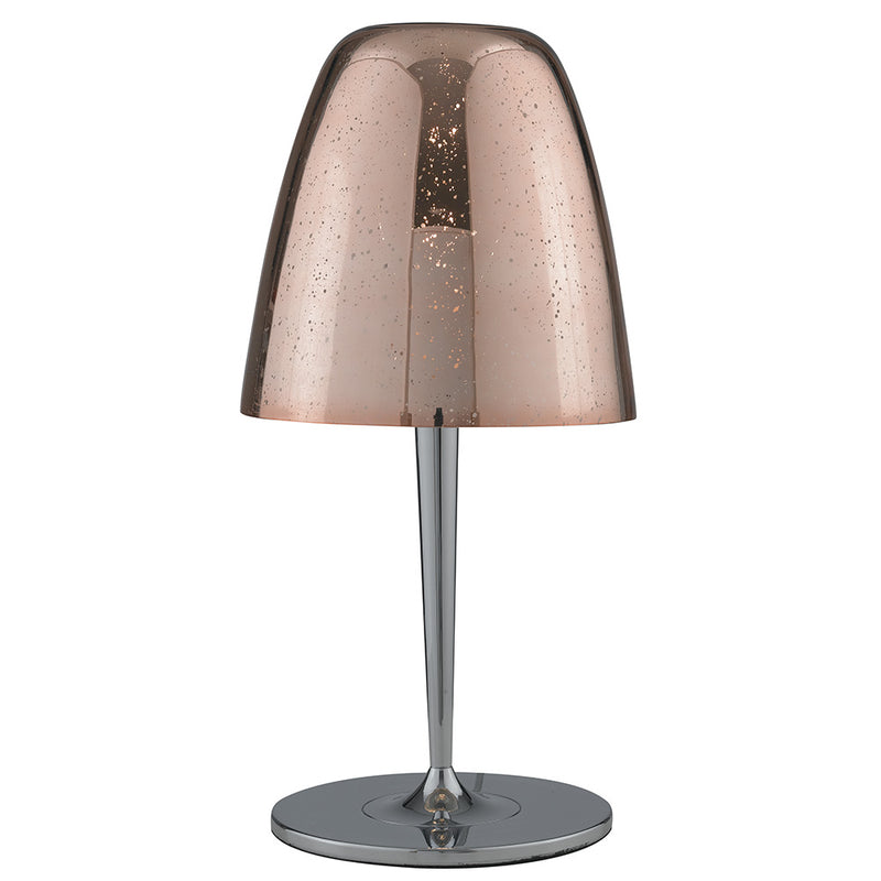 Lume Metallo Vetro Galvanico Cromo Bronzo Lampada da Tavolo Moderna E27 Ambiente I-ARES-L1-1