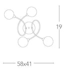 Plafoniera paralumi Sferici Vetro Trasparente Bianco Metallo Cromato Soffitto Parete G9 Ambiente I-BLOG-PL4-2