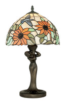 Lampada da Tavolo Floreale Classica Vetro Colorato Metallo E27 Ambiente I-DAFNE-LG1-1