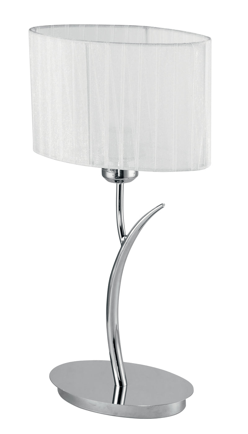 Lampada da Tavolo Moderna Ramo Metallo paralume Organza Bianca E27 Ambiente I-DELUXE/L-1