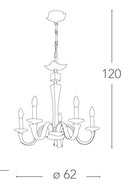 Lampadario Bianco Similpelle Cristallo K9 Finiture Cromate Moderno E14 Ambiente I-DESDEMONA/5-4