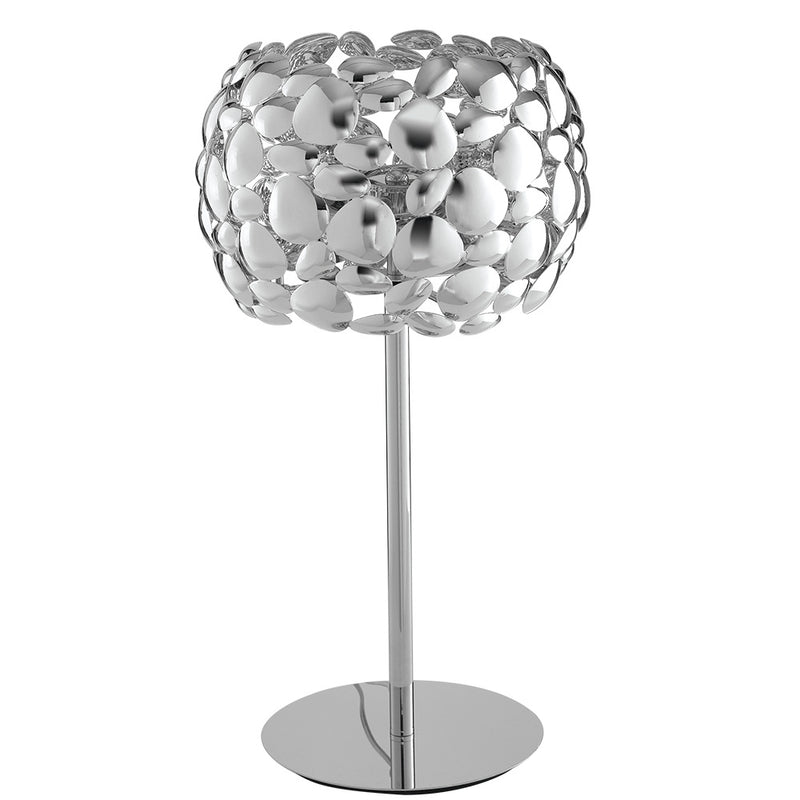 Lampada da tavolo Metallo Cromata decoro simil Sassi Moderna E27 Ambiente I-DIONISO-LG-CR-1