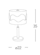 Lumetto Moderno Fascia Cristalli K9 Similpelle Bianca Lampada da Tavolo Interni E27 Ambiente I-ECLIPSE/L1-4