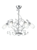 Lampadario Classico Metallo Cromato Vetro decoro Cristallo K9 Interni E14 Ambiente I-ELY/5-1