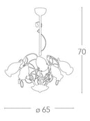 Lampadario Classico Metallo Cromato Vetro decoro Cristallo K9 Interni E14 Ambiente I-ELY/5-4