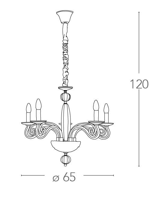 Lampadario Cristallo Finiture Oro Interni Classici E14 Ambiente I-EPOQUE/5-4