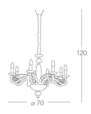 Lampadario a Sospensione Finiture Oro Cristallo Classico E14 Ambiente I-EPOQUE/8-4