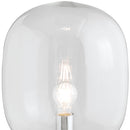 Lumetto Moderno Metallo cromato Vetro Soffiato Trasperente Lampada da tavolo E27 Ambiente I-FELLINI-L18-3