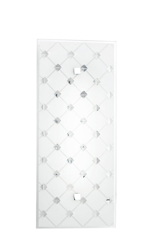 online Applique Rettangolare Rombi Cristalli K9 Vetro Bianco Lampada Led 16 watt Luce Naturale