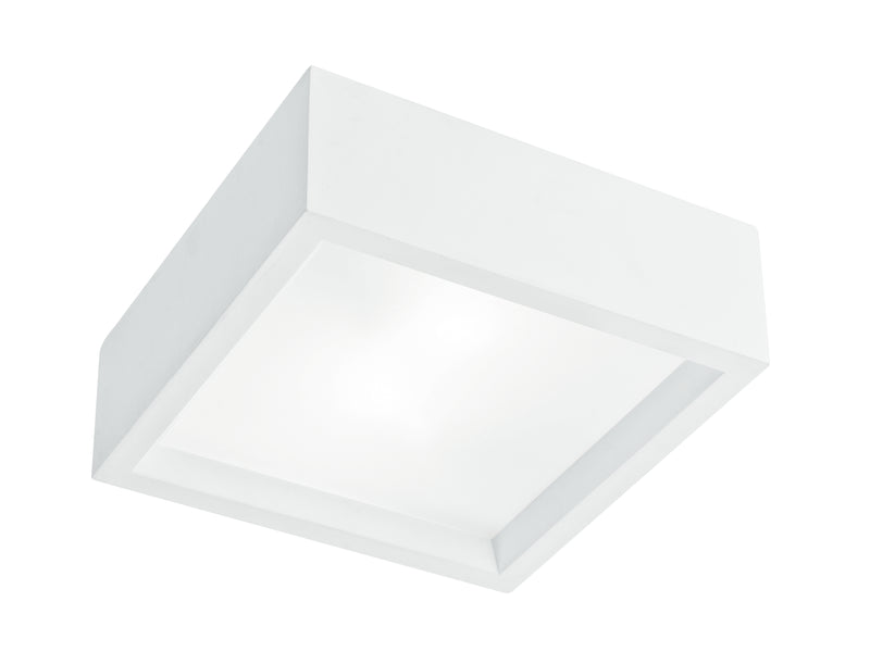 Incasso Soffitto Ribassato Faretto Quadrato Gesso Vernicibile Diffusore E27 Intec I-GABRIEL/PL25Q-1