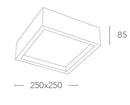 Incasso Soffitto Ribassato Faretto Quadrato Gesso Vernicibile Diffusore E27 Intec I-GABRIEL/PL25Q-3