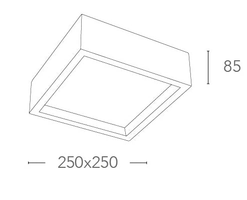 Incasso Soffitto Ribassato Faretto Quadrato Gesso Vernicibile Diffusore E27 Intec I-GABRIEL/PL25Q-3