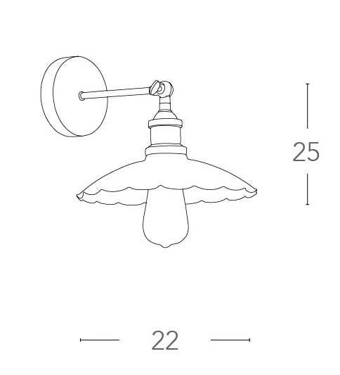 Applique Smerlettata Metallo Invecchiato Lampade da Parete Rustiche Vintage E27 Ambiente I-GREASE-AP-4