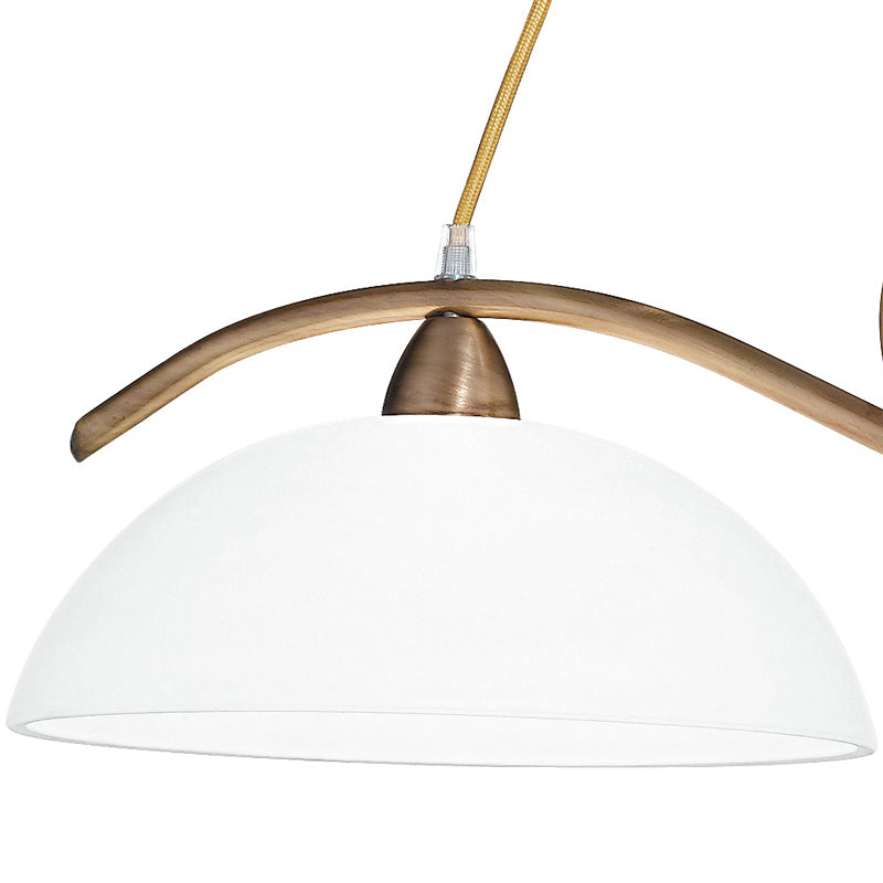 Sospensione Biliardo Metallo Bronzo diffusori Vetro Lampadario Moderno E27 Ambiente I-HALLEY/2 BR-3