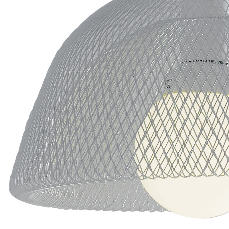 Lampadario Sospensione Moderna Rete in Metallo Bianco Interni E27 Ambiente I-HAREM-S37-3