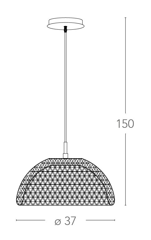 Lampadario Sospensione Moderna Rete in Metallo Bianco Interni E27 Ambiente I-HAREM-S37-4