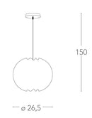 Sospensione Sferica Moderna Metallo Cromo Acrilico Bianco simil Ghiaccio Lampadario E27 Ambiente I-ICEBERG-S27-4