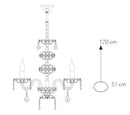 Lampadario a Sospensione Vetro Cristallo Finitura Cromata Interno Classico E14 Ambiente I-INCANTO/5-4