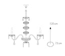 Lampadario Classico Finiture Cromate Vetro Cristallo Interno E14 Ambiente I-INCANTO/8-4