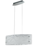 Lampadario Vetro Bianco Disegno onde Sospensione Moderna Led 40 watt Luce Naturale Ambiente I-JASMINE/S65-1