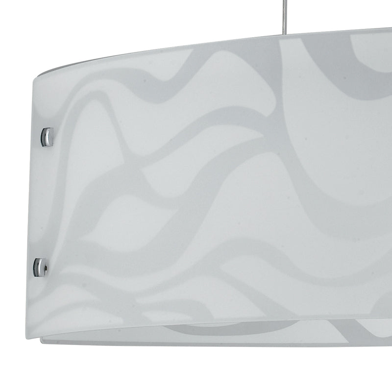 Lampadario Vetro Bianco Disegno onde Sospensione Moderna Led 40 watt Luce Naturale Ambiente I-JASMINE/S65-3