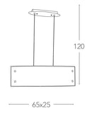 Lampadario Vetro Bianco Disegno onde Sospensione Moderna Led 40 watt Luce Naturale Ambiente I-JASMINE/S65-4