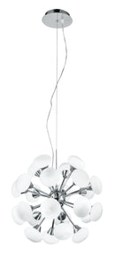 Sospensione Sferica Metallo Cromo paralumi Globo Vetro Opale Lampadario Led 2,5 watt Luce Calda Ambiente I-JUPITER/S24-1