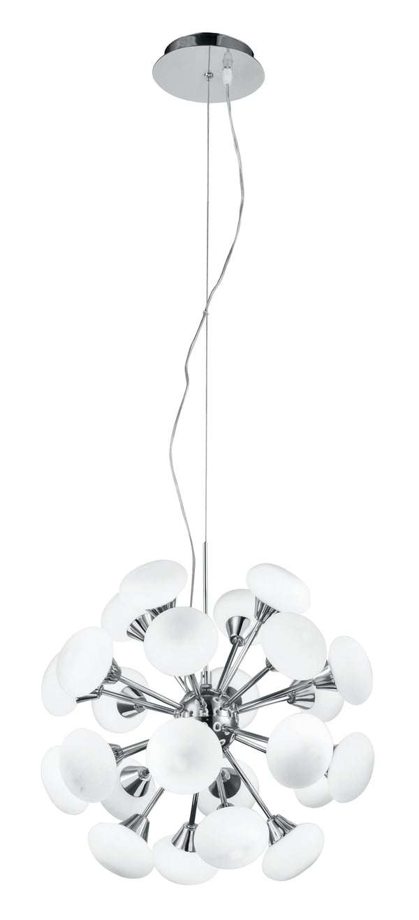 Sospensione Sferica Metallo Cromo paralumi Globo Vetro Opale Lampadario Led 2,5 watt Luce Calda prezzo