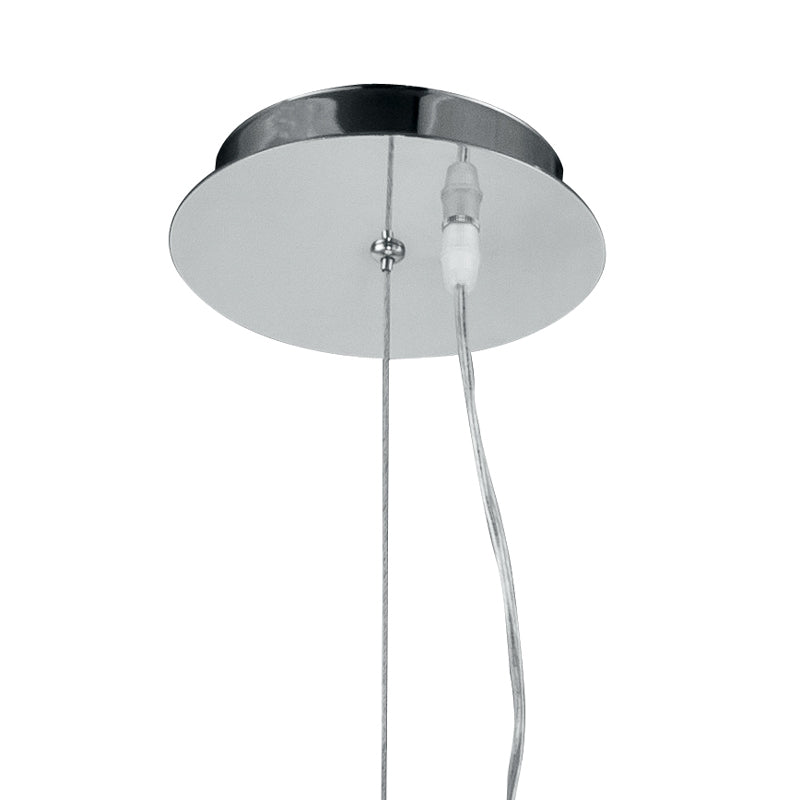 Sospensione Sferica Metallo Cromo paralumi Globo Vetro Opale Lampadario Led 2,5 watt Luce Calda Ambiente I-JUPITER/S24-2