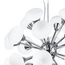 Sospensione Sferica Metallo Cromo paralumi Globo Vetro Opale Lampadario Led 2,5 watt Luce Calda Ambiente I-JUPITER/S24-3