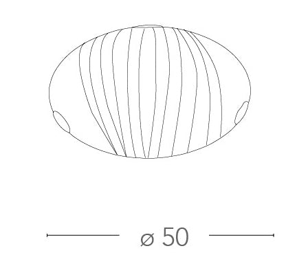 Plafoniera Classica Tonda Vetro decoro Fasce Satinato Interno E27 Ambiente I-KUNA/PL50-3