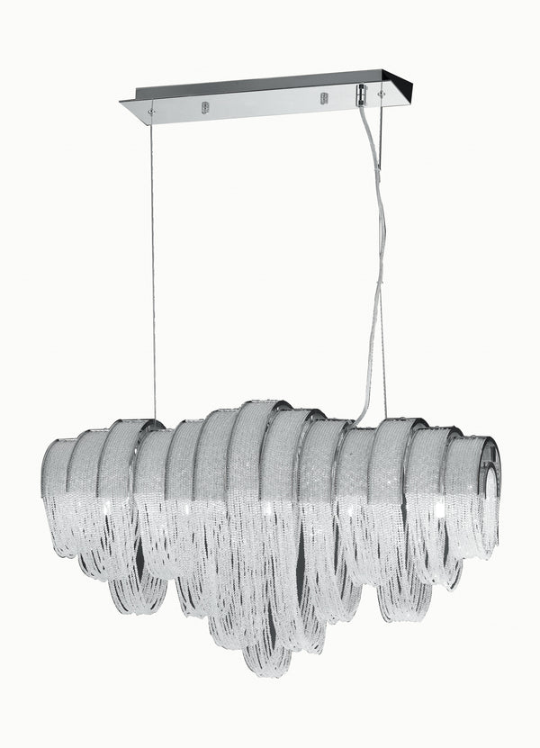 Lampadario a Sospensione Metallo Cromato Fasce di Crisalli K9 Moderno G9 sconto