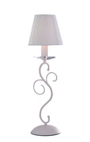 Lampada da Tavolo Cristallo K9 Metallo Bianco paralume Tessuto Bianco Classica E14 Ambiente I-PERLA/L1-1