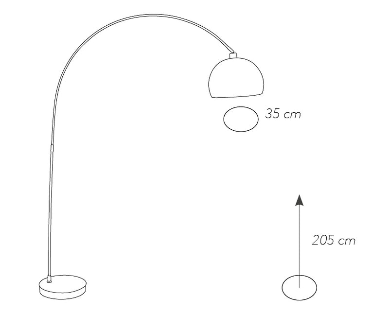 Lampada Arco Metallo Nikel Piantana Moderna Interni E27 Ambiente I-PLAZA/PT-4