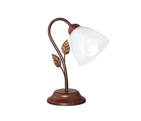 Lume Foglie Metallo Marrone Diffusore Lampada da Tavolo Classica E14 acquista