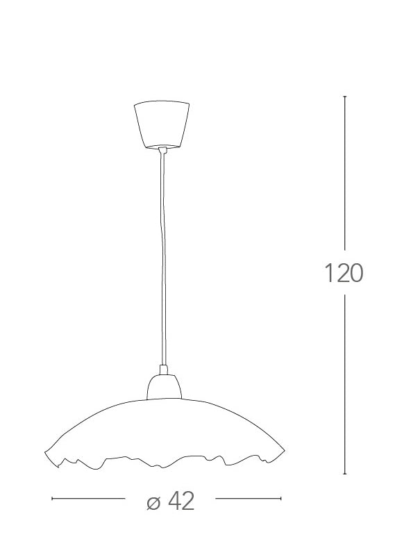 Sospensione Vetro Pieghe Disegno Ribes Lampadario Classico E27 Ambiente I-RIBES/S42-4