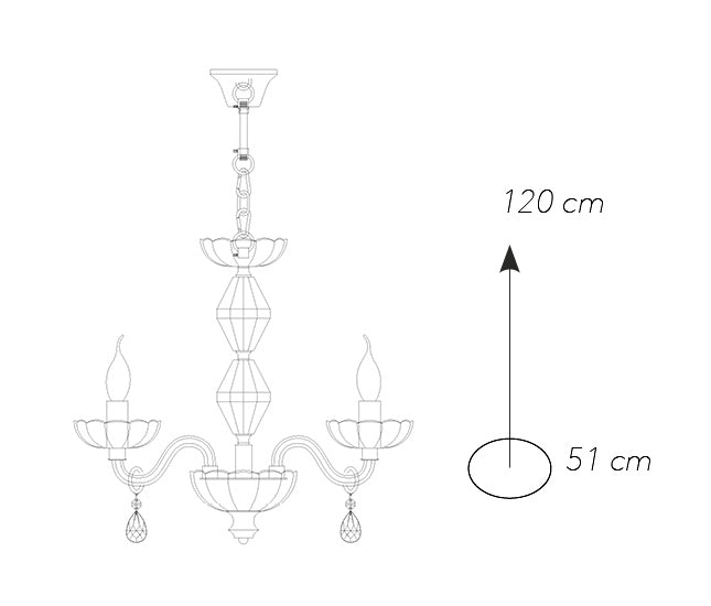 Lampadario Sospeso Classico Finiture Cromate Cristallo E14 Ambiente I-RIFLESSO/5-4